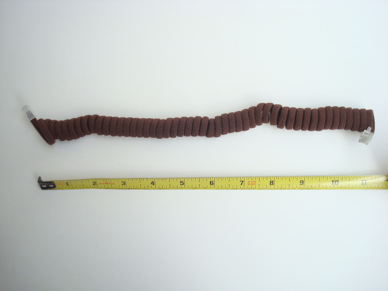 Country Junction  Brown cloth covered coil handset cord  modular