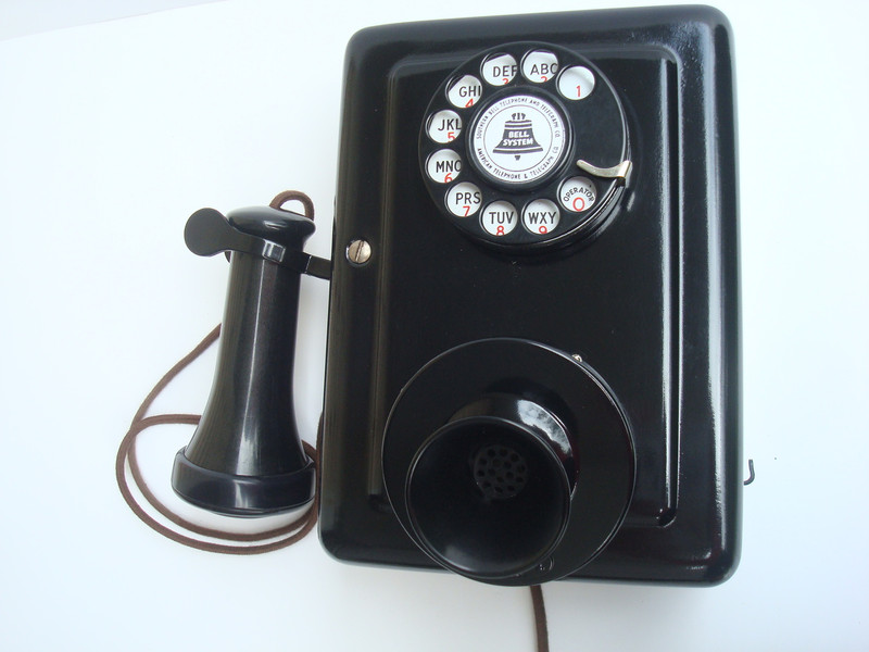 Antique working 1920 Western Electric wall telephone 553 A candlestick