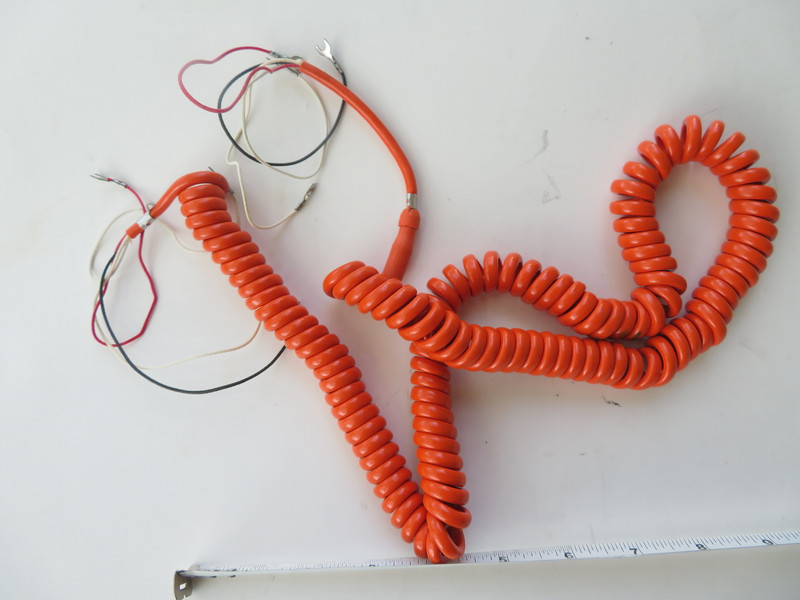 Orange  round Coil cord for G1 handsets, 500, 2500 telephones princess phones 