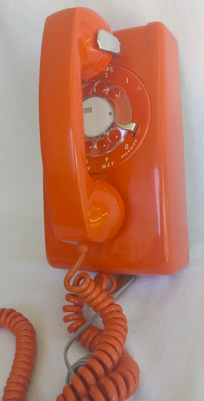 Stromberg Carlson, ITT Rotary dial wall phone Orange 554