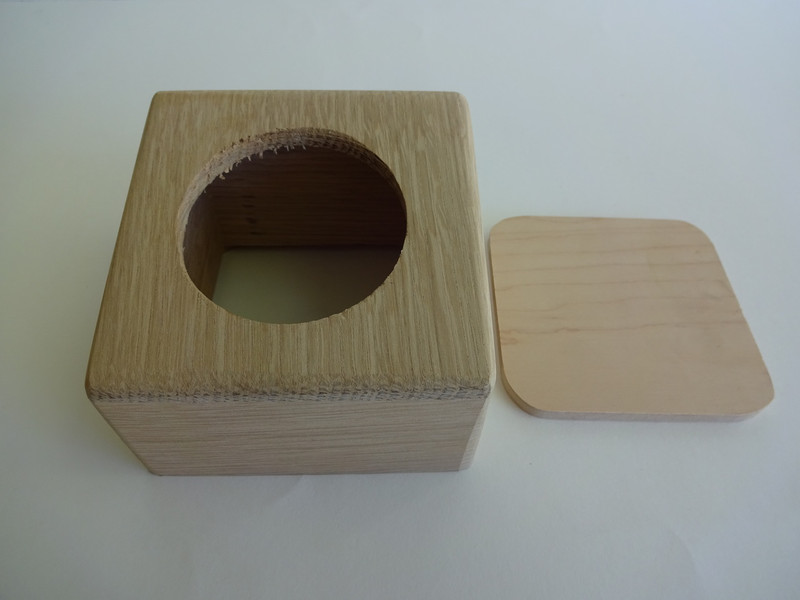 Rotary dial box in beautiful oak