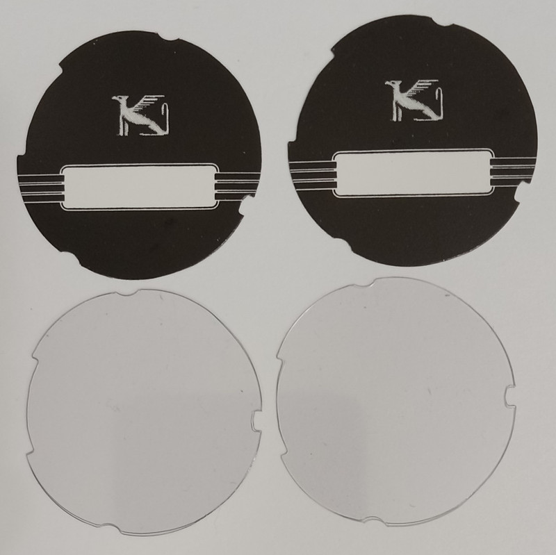 2 Kellogg Number cards with the  Griffin and 2 Acetate  discs die cut