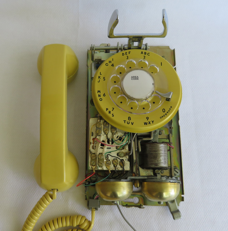 Western Electric 554 Yellow wall phone 