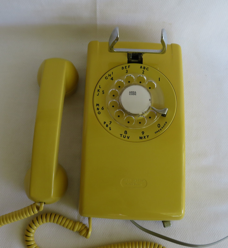 Western Electric 554 Yellow wall phone 