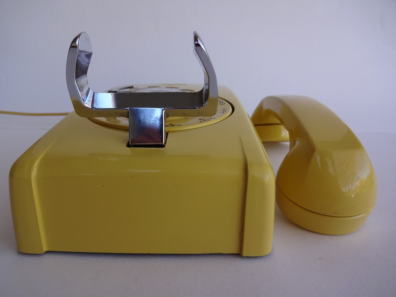 Western Electric 554 Yellow wall phone 