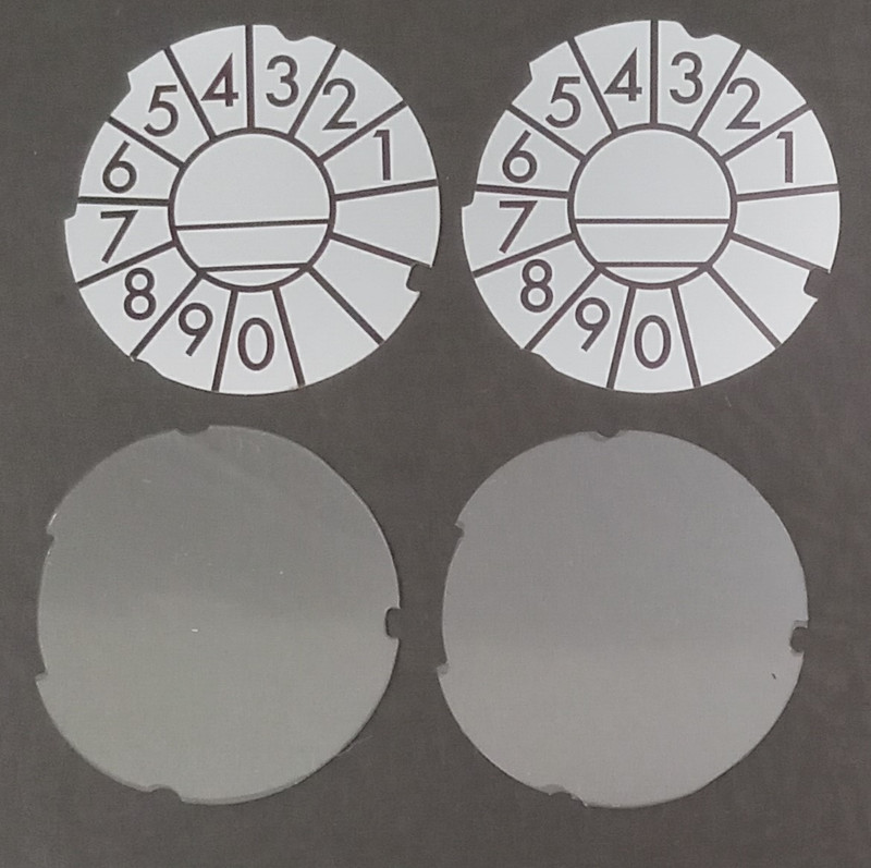 Automatic Electric dial card and lucite Disc 2 Each 