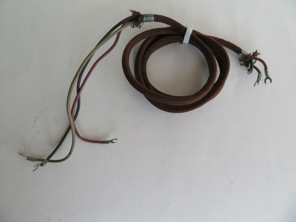 Candlestick and wooden wall phone receiver cord cloth covered Old