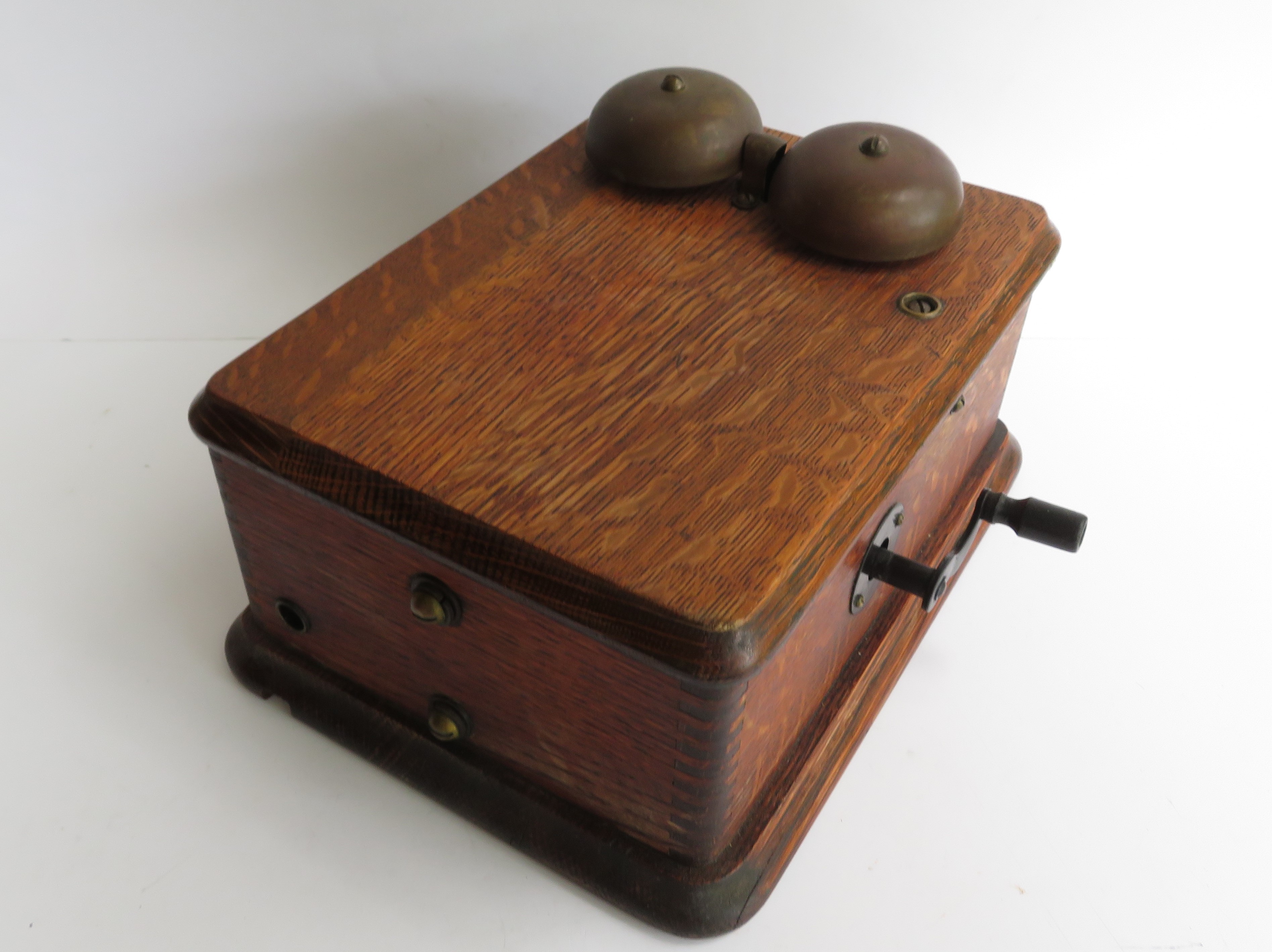 Kellogg 5 bar magneto box Quarter-sawn oak - Old Phone Shop Store