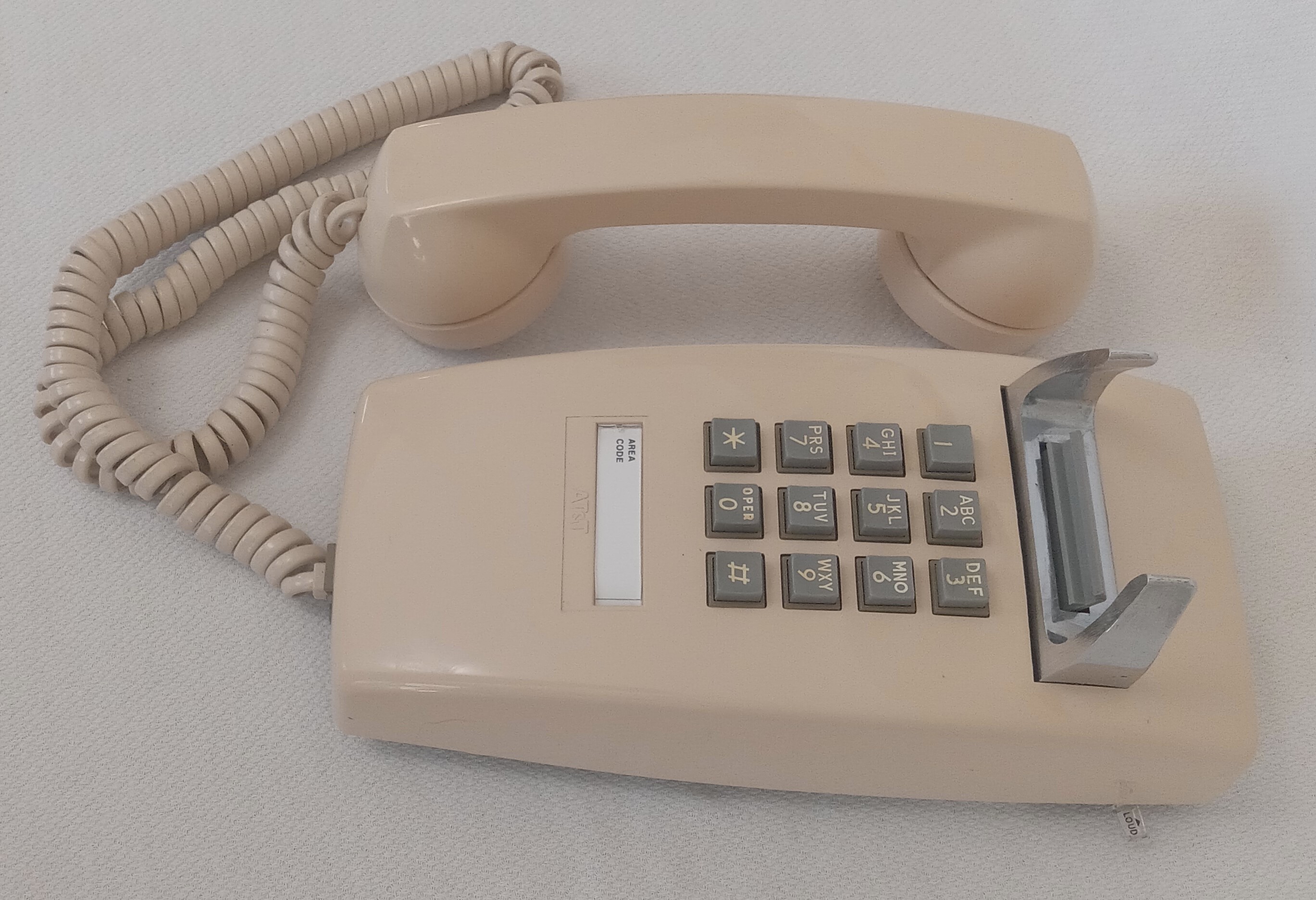 Beige 2554 touch tone wall phone - Old Phone Shop Store