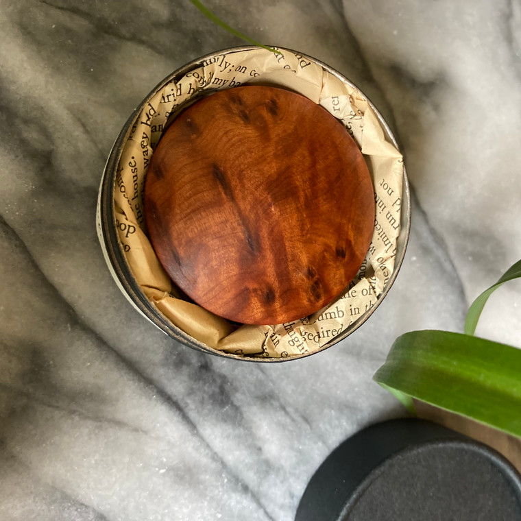 Natural Solid Perufme in a Cedarwood pod