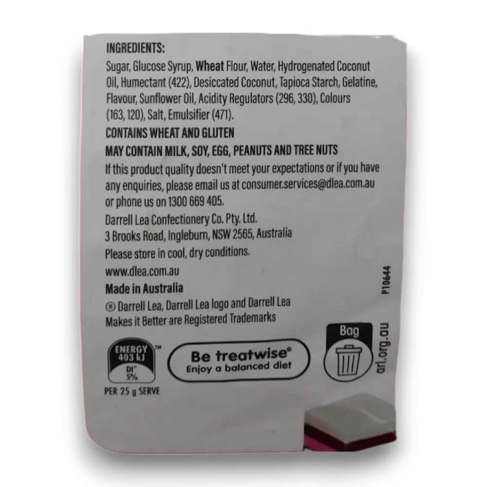 Darrell Lea - Liquorice - Raspberry Allsorts (220g bag)