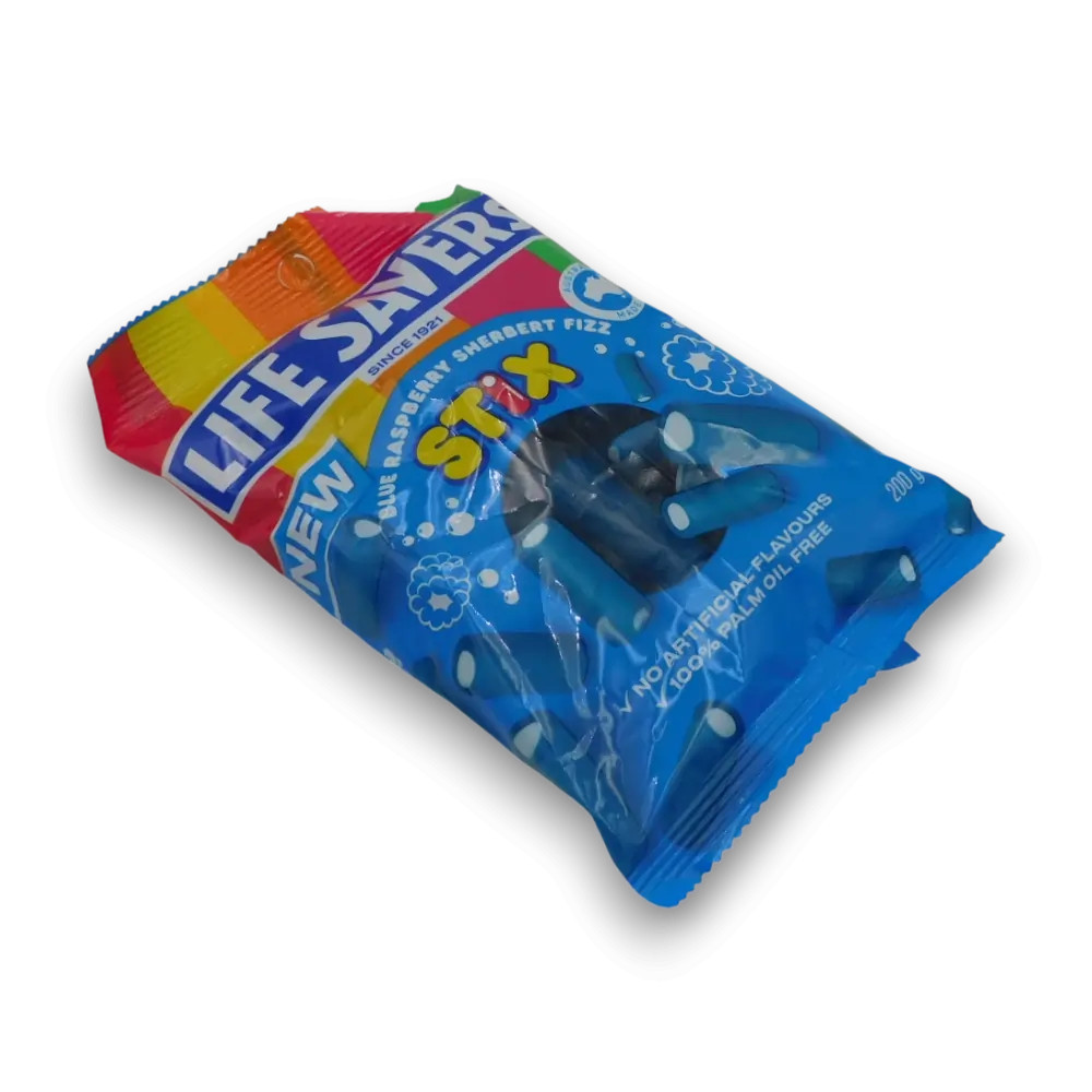 Blue Raspberry Stix Life Savers - Stix - Blue Raspberry Sherbert Fizz (200g bag)