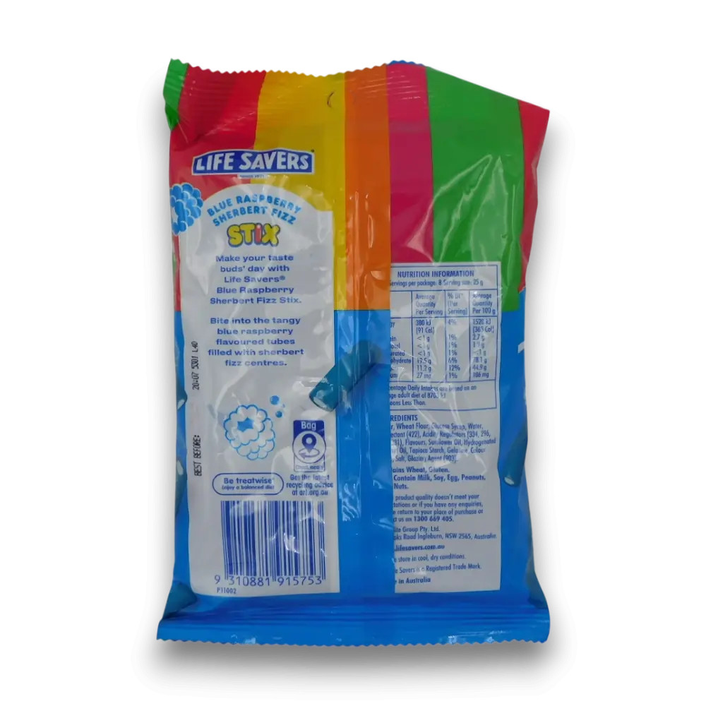 Life Savers - Stix - Blue Raspberry Sherbert Fizz (200g bag)
