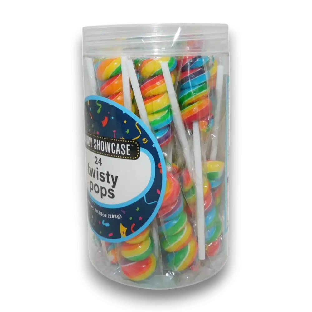 Candy Showcase Twisty Pops Rainbow 24 Pack