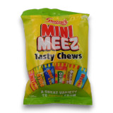 Single bag of Swizzels Mini Meez Tasty Sweets bag featuring popular chewy treats, available at The Professors. Single bag of Swizzels Mini Meez Tasty Sweets bag featuring popular chewy treats, available at The Professors.