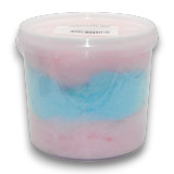 The Fairy Floss King Multicoloured Fairy Floss 300g bucket showcasing pink and blue cotton candy. The Fairy Floss King Multicoloured Fairy Floss 300g bucket showcasing pink and blue cotton candy.