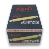 Ross's Edinburgh Castle Rock display unit with 72 individually wrapped Scottish soft eating rock sticks.