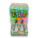 Display box of Monkey Swing candy tubes, perfect for retail stores, available at The Professors