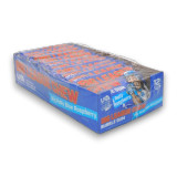 Big League Chew Sour Blue Raspberry 12-pack box, blue pouches with baseball-themed design. Big League Chew Sour Blue Raspberry 12-pack box, blue pouches with baseball-themed design.