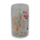 Sweet Treats Candy Bracelets jar showing 20 individually wrapped pastel candy bracelets with heart-shaped charms.