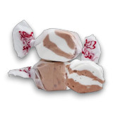 Close-up of Taffy Town Coconut taffy pieces showing creamy white and brown swirl, available at The Professors Online Lolly Shop. Close-up of Taffy Town Coconut taffy pieces showing creamy white and brown swirl, available at The Professors Online Lolly Shop.