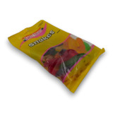 Sweet Treats Snakes 150g bag showing red, green, orange and purple jellies, available at The Professors Online Lolly Shop. Sweet Treats Snakes 150g bag showing red, green, orange and purple jellies, available at The Professors Online Lolly Shop.