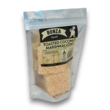 Bonza Toasted Coconut Marshmallows 120g resealable pouch, stocked at The Professors Online Lolly Shop.