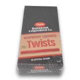 Raspberry-flavoured Fyna Superior Liquorice Twists in a 1kg box, available at The Professors Online Lolly Shop. Raspberry-flavoured Fyna Superior Liquorice Twists in a 1kg box, available at The Professors Online Lolly Shop.