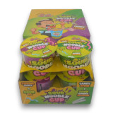 Kids Frenzy Sour Candy Noodle Cup 53g with gummy noodles and candy toppings, available at The Professors Online Lolly Shop.