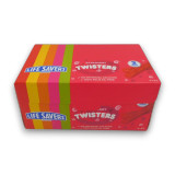Display unit of Life Savers Twisters Raspberry 24 x 40g packs in retail packaging, available at The Professors Online Lolly Shop.