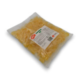 Yellow lemon-flavoured gummy drops in 1kg bulk packaging, soft chewy jelly lollies, available at The Professors Online Lolly Shop.