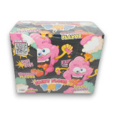 Fairy Floss Pops Strawberry individually packed 11g fairy floss bags in 12 pack display from The Professors Online Lolly Shop.