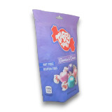 Left angle view of Taffy Town Berries & Cream chewy berry-flavoured salt water taffy bag, available at The Professors Online Lolly Shop.