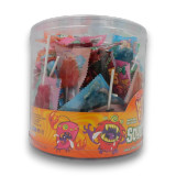 Assorted Wizz Fizz Sour Pops in colourful 640g tub with mixed fruity sour flavours from The Professors Online Lolly Shop