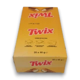 Twix display unit with 20 x 46g chocolate bars, front view of the orange branded carton at The Professors