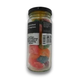 The Australian Sweet Co Sour Drops 170g jar rear view showing assorted sugar-coated sweets and product details