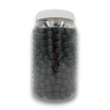 The Australian Sweet Co Black Aniseed Balls 1.7kg jar rear view showing the bulk black hard sweets inside