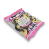 Katja Apekoppen 500g bag showing yellow snouts and black liquorice monkey heads