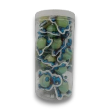 Sweet Treats Gummy Dinosaur Bursts 240g tub, back view showing blue dinosaur packs, at The Professors