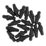 Matthijs Brussel Manneke Sweet Licorice, black Manneken Pis-shaped pieces at The Professors Online Lolly Shop.