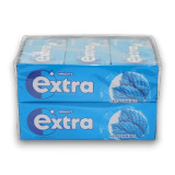 Extra Peppermint Flavour Gum display box, showcasing individually wrapped packs of 14 sugar-free gum strips.