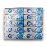 Extra White Peppermint Gum display, showcasing individually wrapped packs with 10 sugar-free pellets each.
