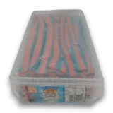 TNT Sour Straps Blue Raspberry 1.68kg tub containing approximately 200 sour straps, available at The Professors