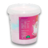 The Fairy Floss King multicoloured fairy floss 60g tub, labelled and ready for celebrations, available at The Professors.