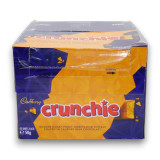 Cadbury Crunchie display box featuring 42 x 50g individually wrapped chocolate bars.