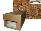 Milk Choc Aniseed Rings in 5kg bulk box, showing chocolate-coated ring-shaped lollies, available at The Professors