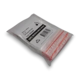 Resealable clear plastic lolly bags shown from the left, supplied as 100 compact 100mm by 150mm bags