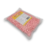 Sweet Treats Pink Choc Buttons 1kg bag showing bulk pink candy-coated chocolate buttons.
