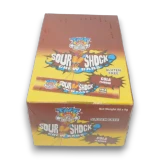 TNT Sour Shock Cola Chew Bars, 80 x 9g pieces, front of brown and yellow box at The Professors Online Lolly Shop.