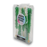 Green rock candy sticks by Candy Showcase, 110g pack, perfect for candy buffets and events, available at The Professors Green rock candy sticks by Candy Showcase, 110g pack, perfect for candy buffets and events, available at The Professors